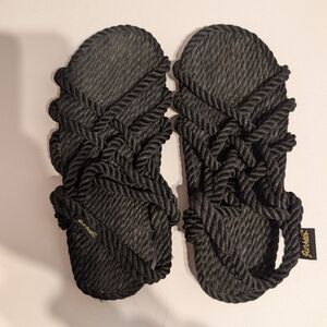 Gurkees Signature Neptune Black Rope Sandals